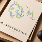 McArthur Golf Course Map Print Poster | Indiana USA Golf Wall Art
