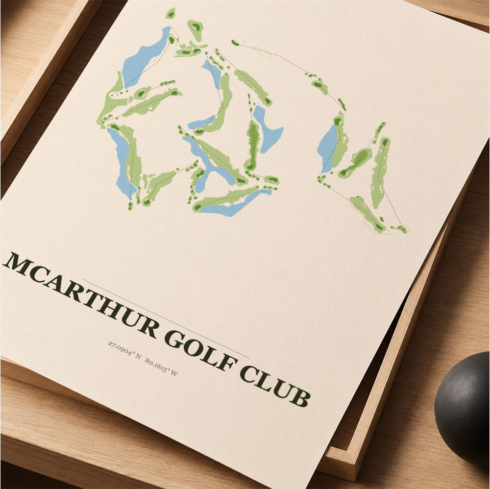 McArthur Golf Course Map Print Poster | Indiana USA Golf Wall Art