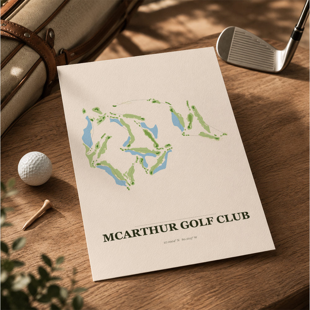 McArthur Golf Course Map Print Poster | Indiana USA Golf Wall Art