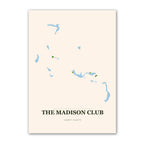 The Madison Club golf course map print poster, California USA golf wall art