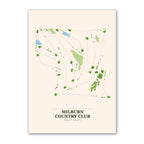 Milburn Country Club golf course map print poster, Kansas USA golf wall art