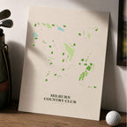 Milburn Country Club Golf Course Map Print Poster | Kansas USA Golf Wall Art