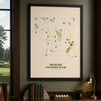 Milburn Country Club Golf Course Map Print Poster | Kansas USA Golf Wall Art