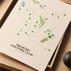Milburn Country Club Golf Course Map Print Poster | Kansas USA Golf Wall Art