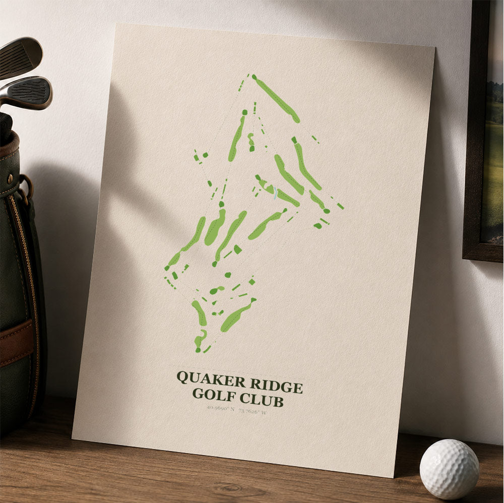 Quaker Ridge Golf Course Map Print Poster | New York USA Golf Wall Art