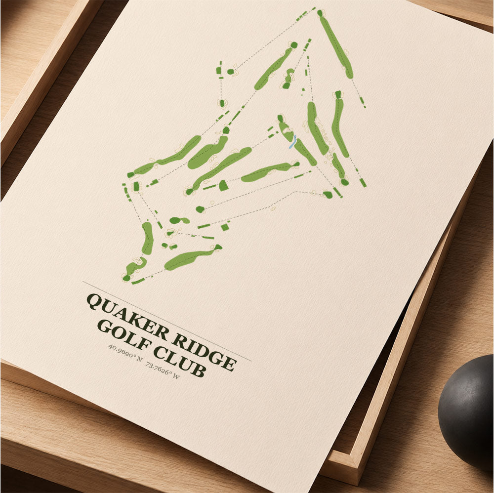 Quaker Ridge Golf Course Map Print Poster | New York USA Golf Wall Art