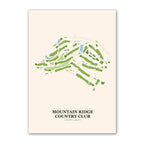 Mountain Ridge Country Club golf course map print poster, New Jersey USA golf wall art