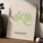 Mountain Ridge Country Club Golf Course Map Print Poster | New Jersey USA Golf Wall Art