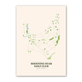 Shooting Star golf course map print poster, Wyoming USA golf wall art