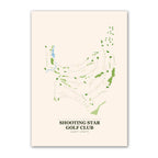 Shooting Star golf course map print poster, Wyoming USA golf wall art