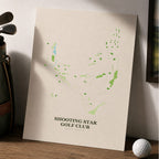 Shooting Star Golf Course Map Print Poster | Wyoming USA Golf Wall Art