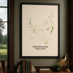 Shooting Star Golf Course Map Print Poster | Wyoming USA Golf Wall Art