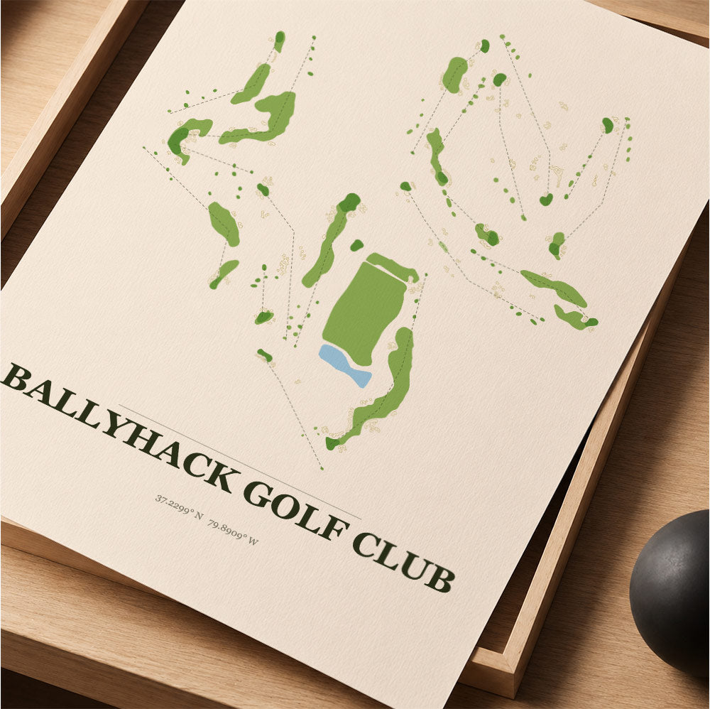 Ballyhack Golf Course Map Print Poster | Virginia USA Golf Wall Art