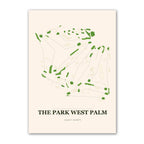 The Park West Palm golf course map print poster, Florida USA golf wall art