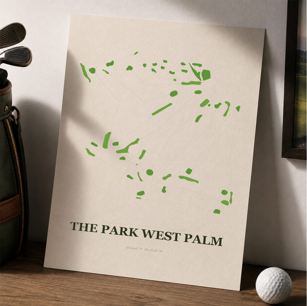 The Park West Palm Golf Course Map Print Poster | Florida USA Golf Wall Art