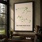 The Park West Palm Golf Course Map Print Poster | Florida USA Golf Wall Art