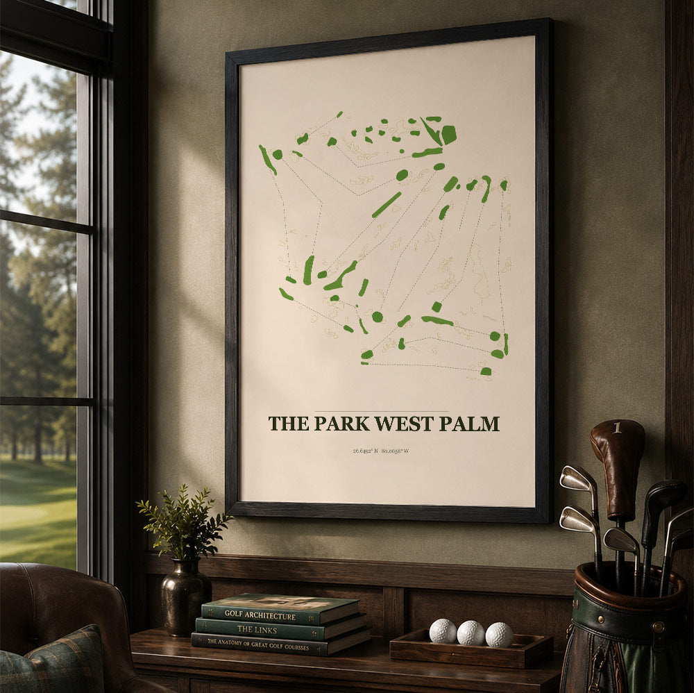 The Park West Palm Golf Course Map Print Poster | Florida USA Golf Wall Art