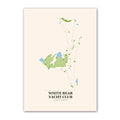 White Bear Yacht Club golf course map print poster, Minnesota USA golf wall art