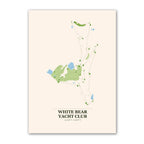 White Bear Yacht Club golf course map print poster, Minnesota USA golf wall art