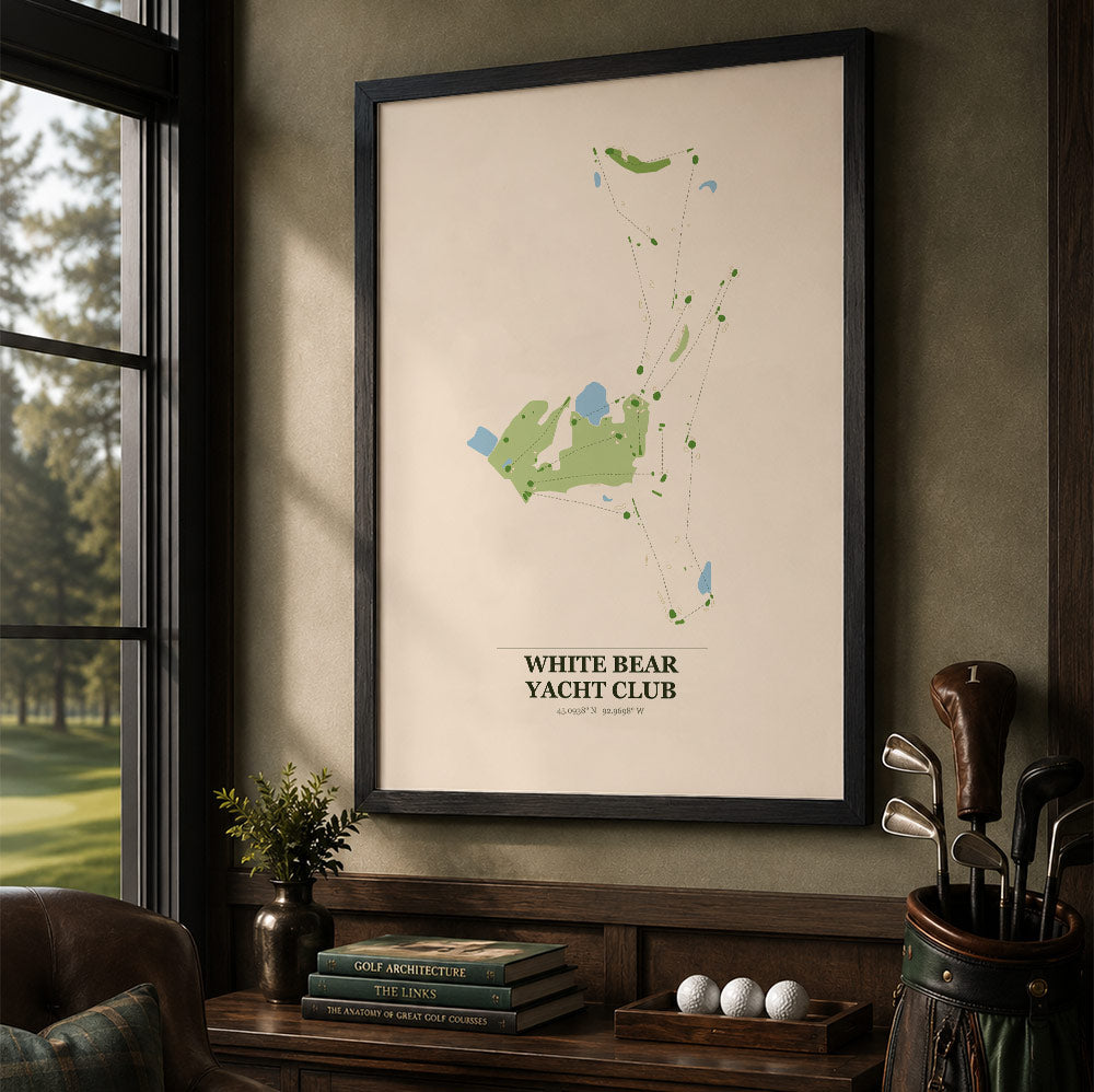 White Bear Yacht Club Golf Course Map Print Poster | Minnesota USA Golf Wall Art