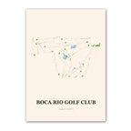 Boca Rio golf course map print poster, Florida USA golf wall art