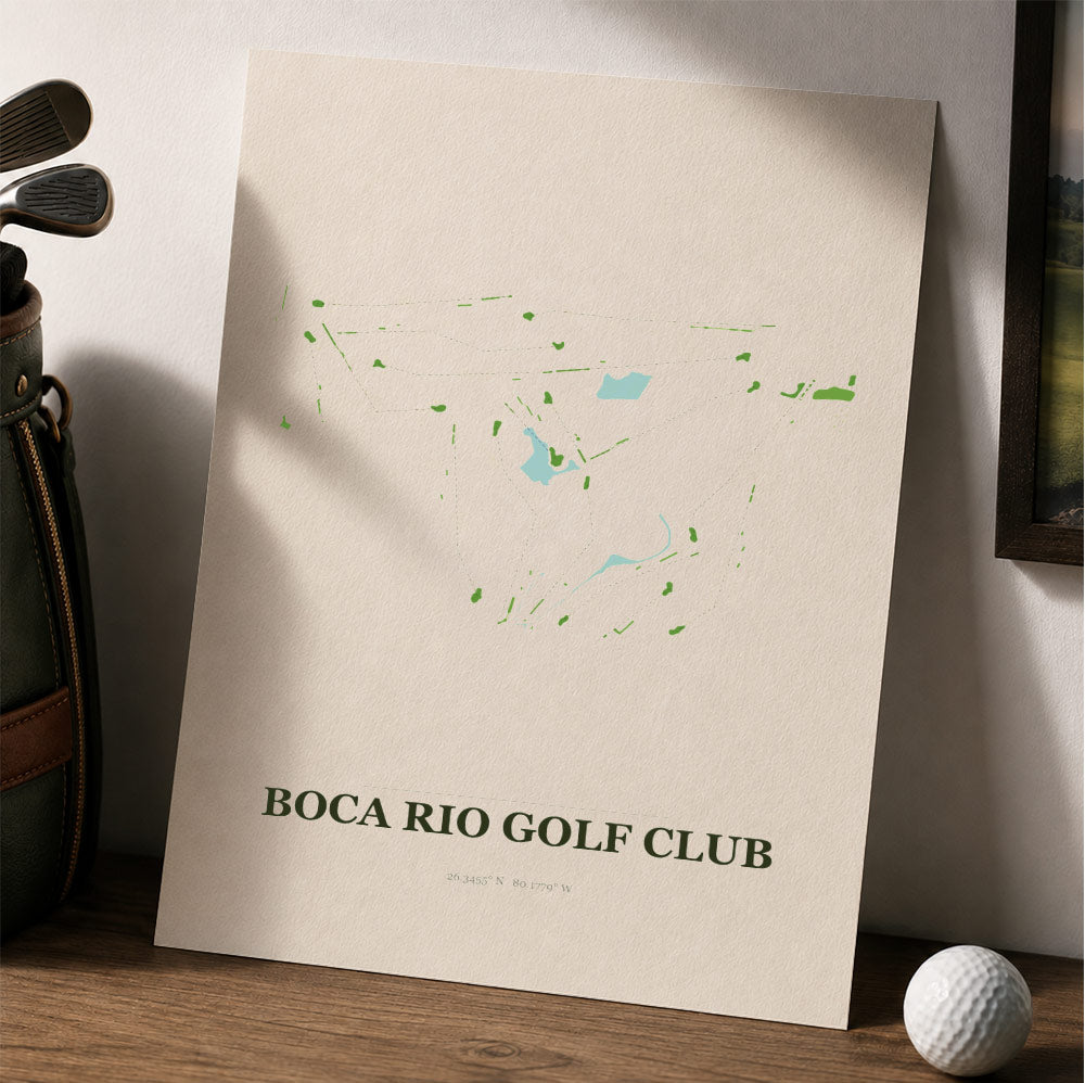 Boca Rio Golf Course Map Print Poster | Florida USA Golf Wall Art