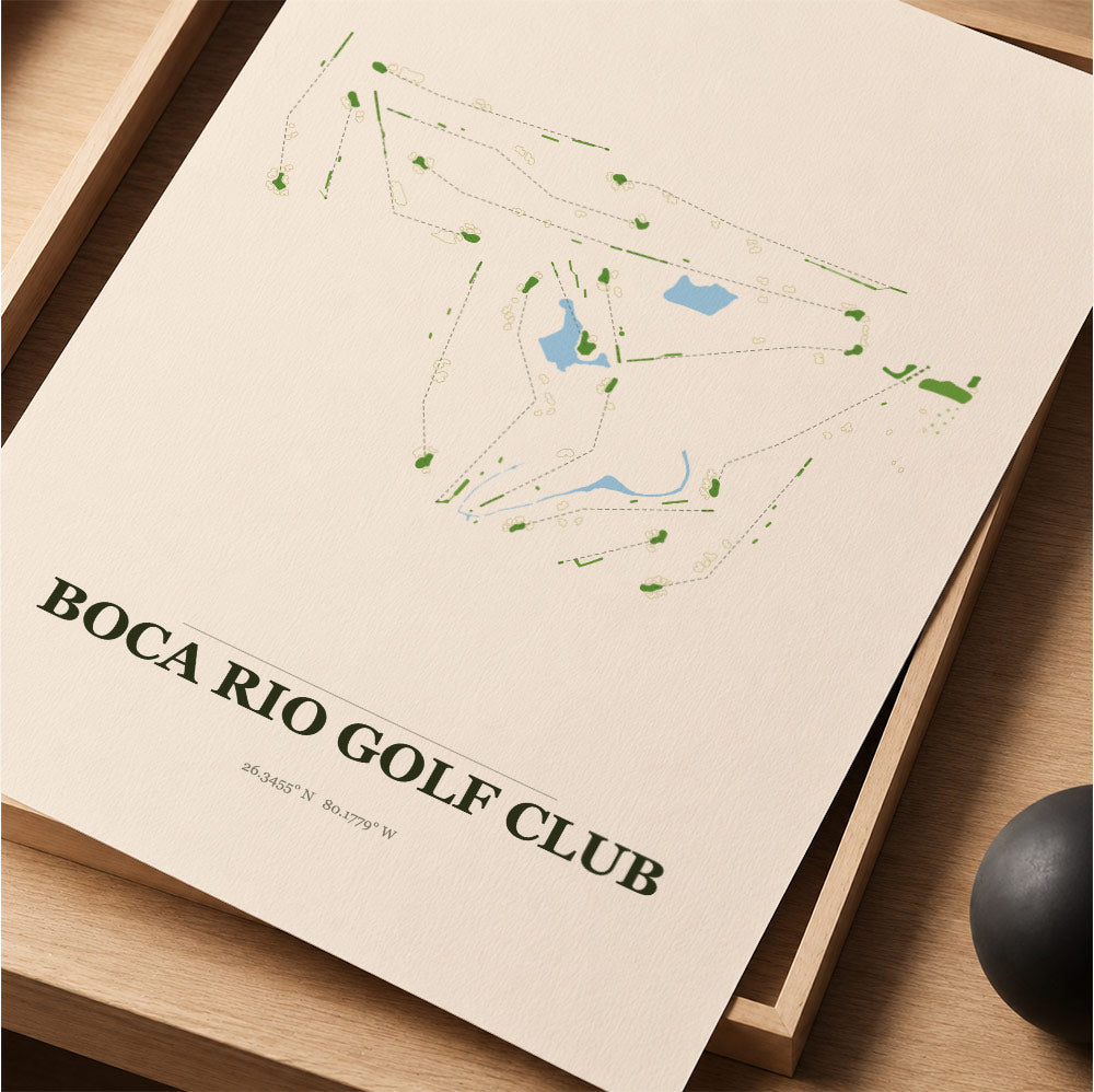 Boca Rio Golf Course Map Print Poster | Florida USA Golf Wall Art
