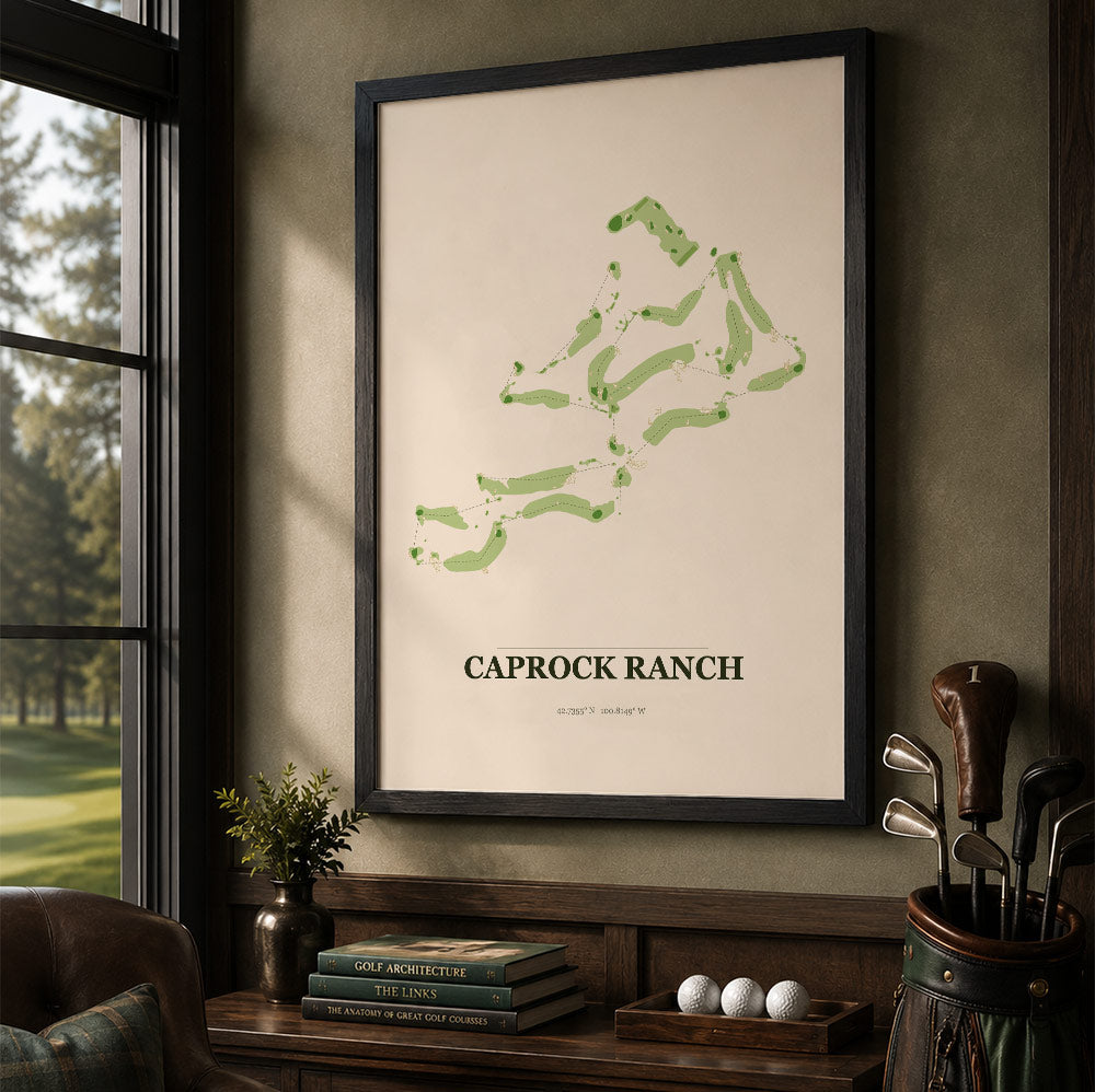 CapRock Ranch Golf Course Map Print Poster | Nebraska USA Golf Wall Art
