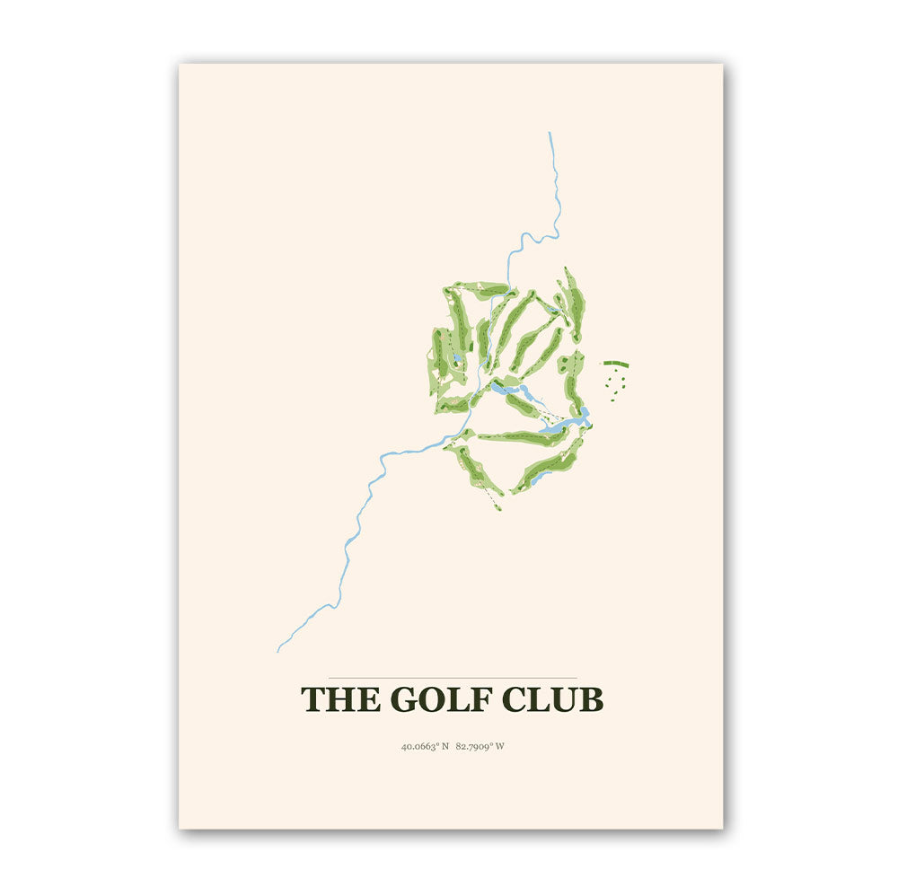 The golf course map print poster, Montana USA golf wall art