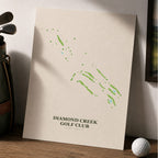 Diamond Creek Golf Course Map Print Poster | North Carolina USA Golf Wall Art