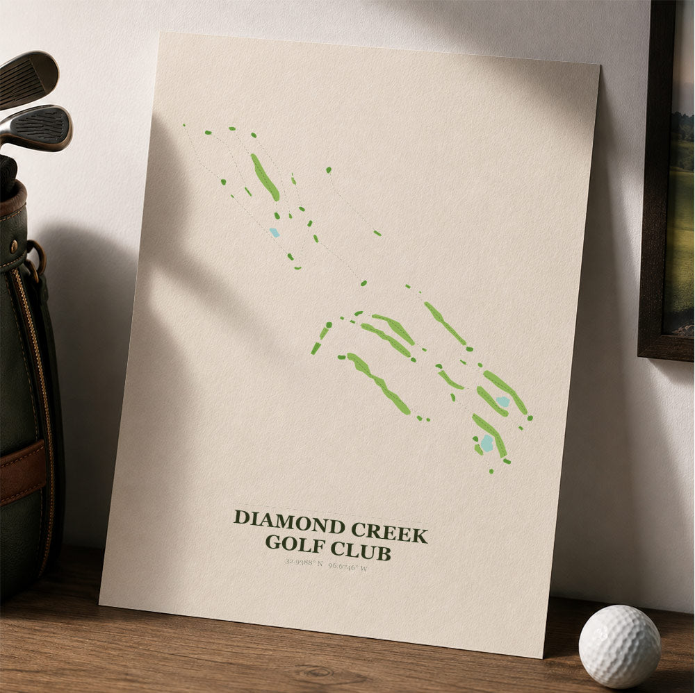 Diamond Creek Golf Course Map Print Poster | North Carolina USA Golf Wall Art