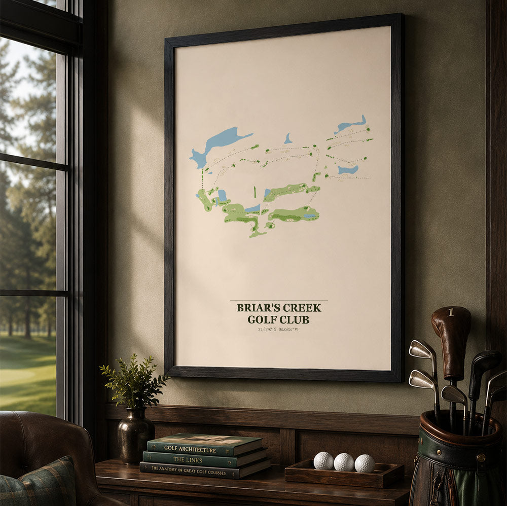 Briar's Creek Golf Course Map Print Poster | South Carolina USA Golf Wall Art