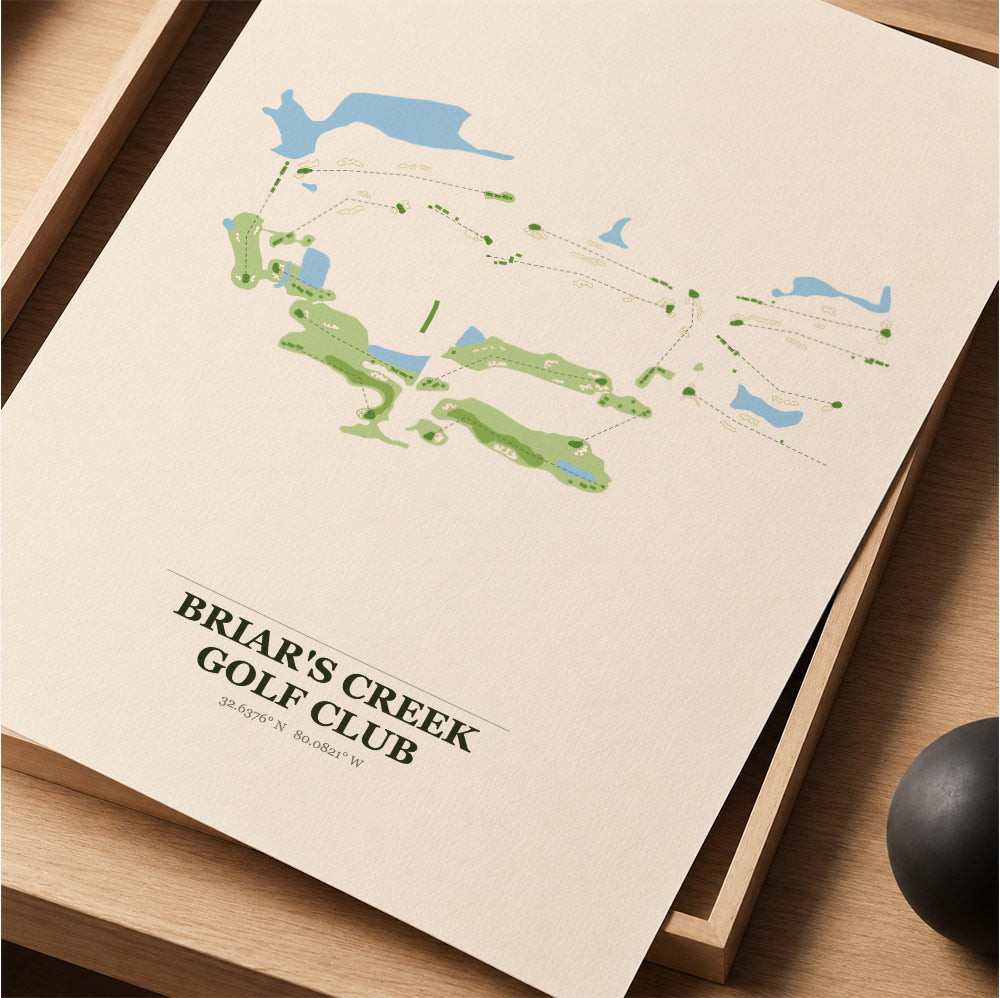 Briar's Creek Golf Course Map Print Poster | South Carolina USA Golf Wall Art