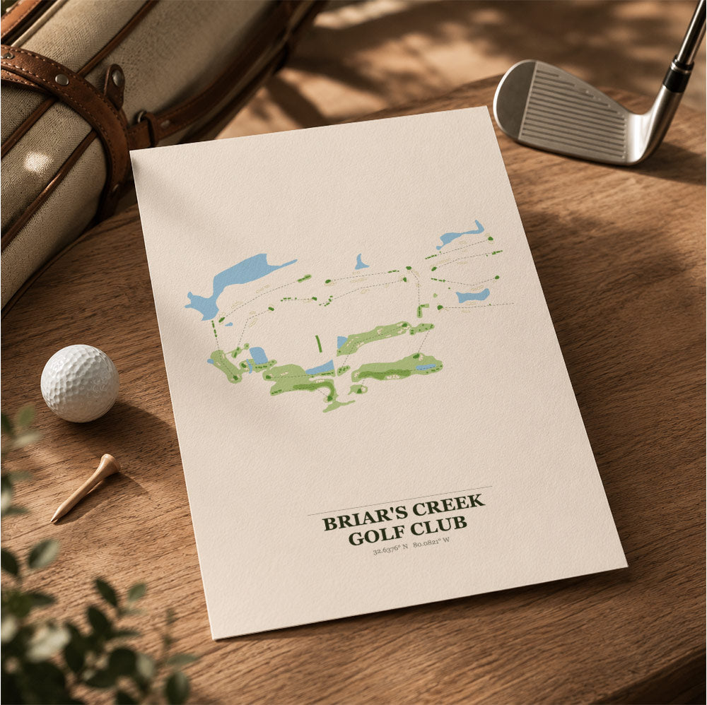 Briar's Creek Golf Course Map Print Poster | South Carolina USA Golf Wall Art