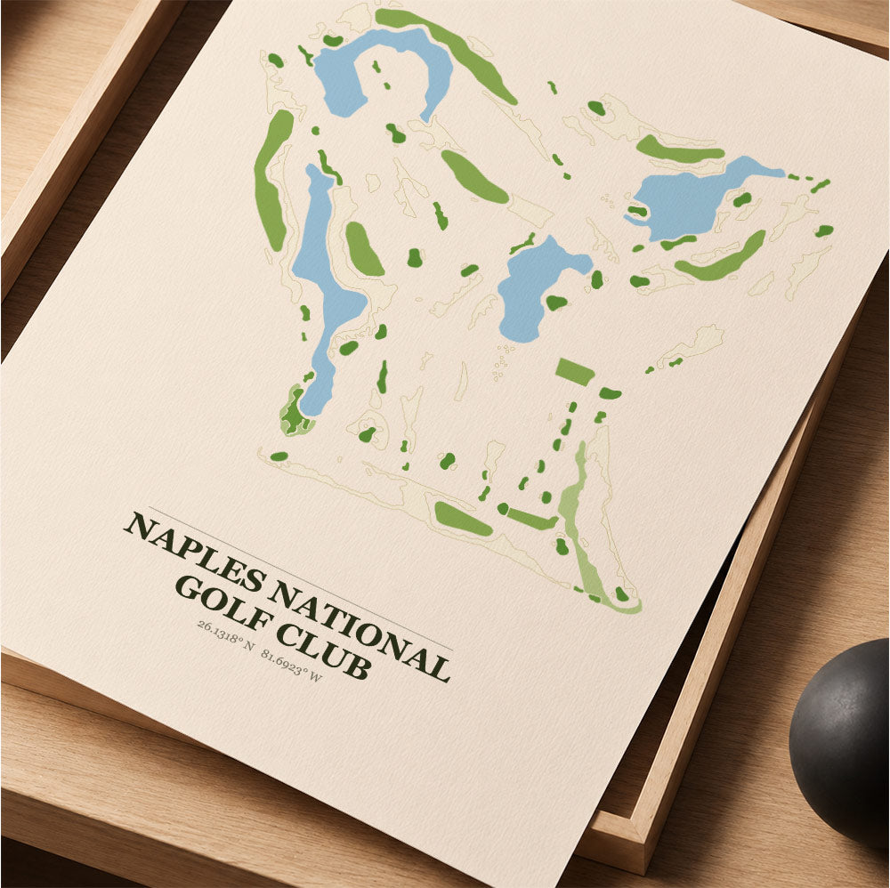 Naples National Golf Course Map Print Poster | Florida USA Golf Wall Art