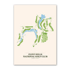 Flint Hills National golf course map print poster, Kansas USA golf wall art