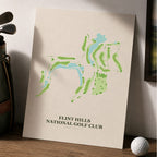 Flint Hills National Golf Course Map Print Poster | Kansas USA Golf Wall Art