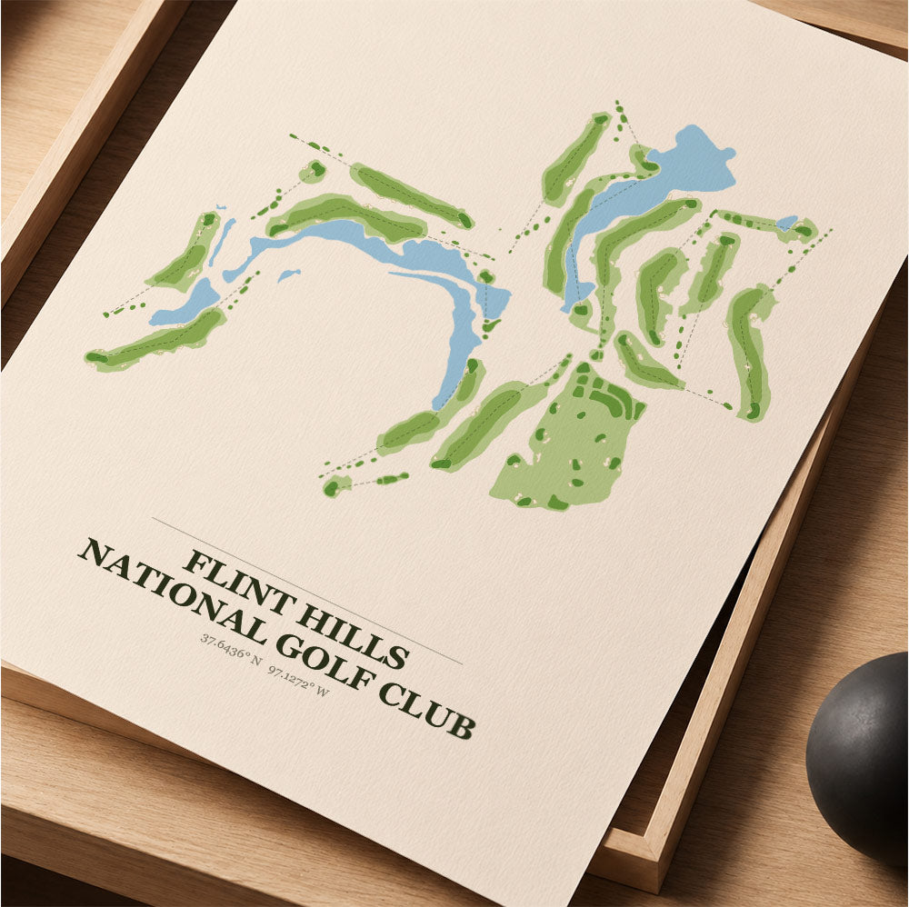 Flint Hills National Golf Course Map Print Poster | Kansas USA Golf Wall Art
