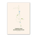 Cordillera Ranch golf course map print poster, Texas USA golf wall art