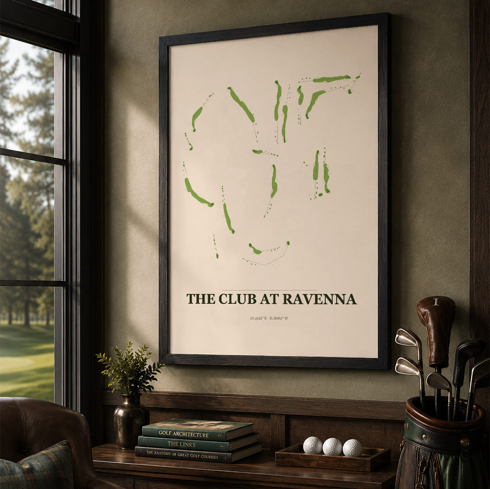The Club at Ravenna Golf Course Map Print Poster | Florida USA Golf Wall Art