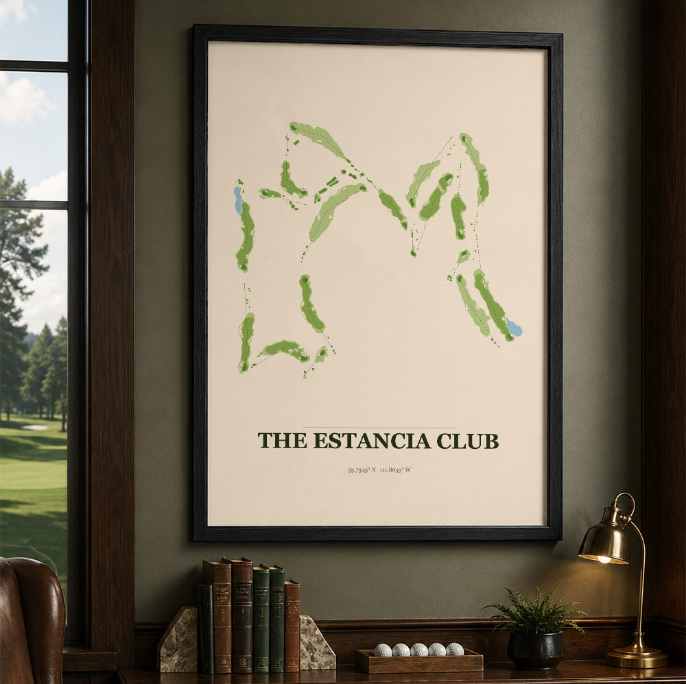 The Estancia Club Golf Course Map Print Poster | Arizona USA Golf Wall Art