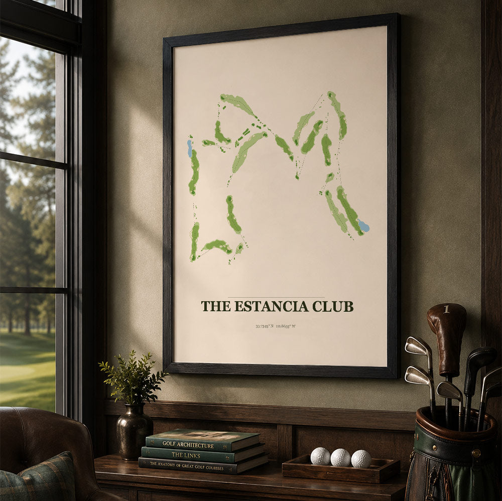 The Estancia Club Golf Course Map Print Poster | Arizona USA Golf Wall Art