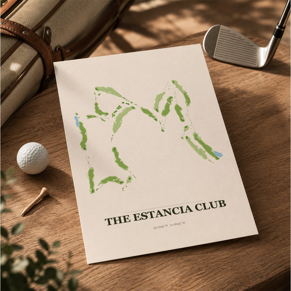 The Estancia Club Golf Course Map Print Poster | Arizona USA Golf Wall Art