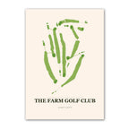 The Farm golf course map print poster, North Carolina USA golf wall art