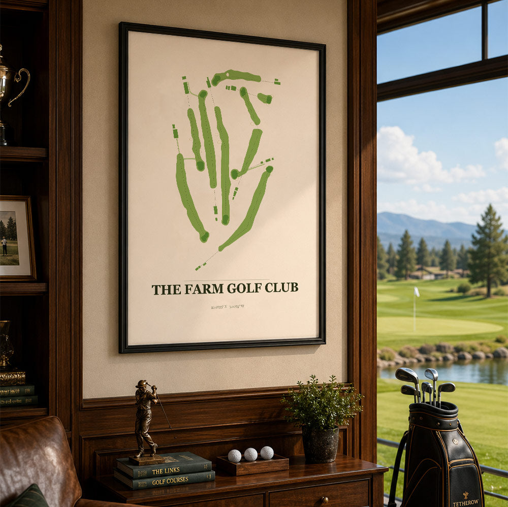 The Farm Golf Course Map Print Poster | North Carolina USA Golf Wall Art