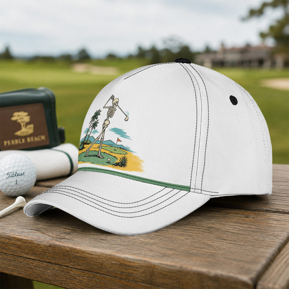 Retro Skeleton Tropical Golf Rope Hat - Funny Golf Gift for Golfers