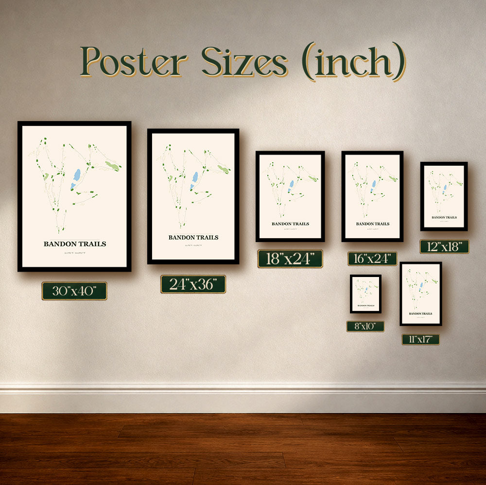 Bandon Trails Golf Course Map Print Poster | Oregon USA Golf Wall Art