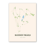 Bandon Trails golf course map print poster, Oregon USA golf wall art
