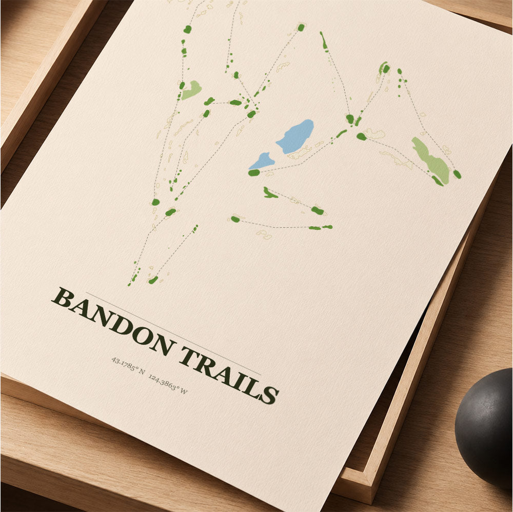 Bandon Trails Golf Course Map Print Poster | Oregon USA Golf Wall Art