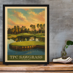 TPC Sawgrass Vintage Golf Travel Poster | Florida Golf Wall Art Decor